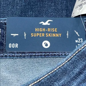 Hollister Dark Blue High Rise Super SkinnyJeans Distressed Size 00R 23W thumbnail 11