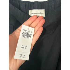 Abercrombie & Fitch black sz M linen wide leg pants w stretchy back linen & cott thumbnail 3