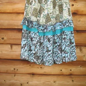 Blue Cream Patchwork Maxi Skirt thumbnail 7