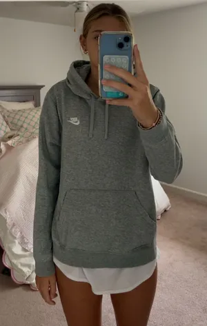 Nike Pullover Grey Hoodie thumbnail 1