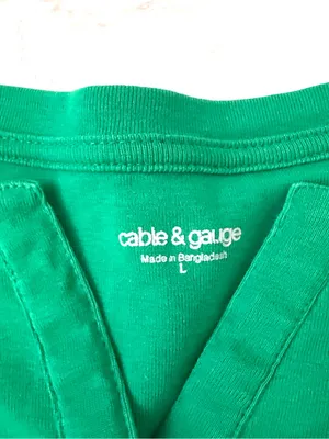Cable & Gauge L/G Women’s Shamrock Green Short Sleeve Top 100% Cotton Size Large thumbnail 2