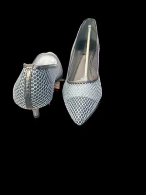 Mesh Sliver Heels Silver Size 8.5 thumbnail 3