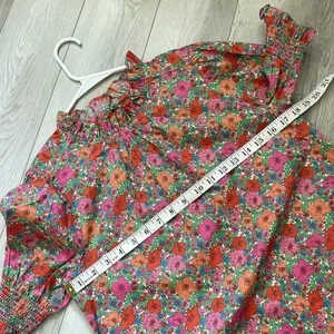 J.Crew Liberty Top cotton floral smocked puff sleeve womens Red (xsmall) preppy thumbnail 3