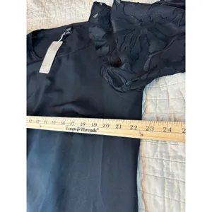 Emery Rose Black Sheer Floral Burnout Puff Sleeve Shift Dress 1XL NWT thumbnail 5