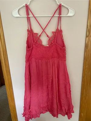 Listicle Coral Lace-Trim Dress thumbnail 3