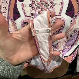 Free People Pick a Place Bodysuit – Size XS – NWT – Paisley Lace-Up Statement thumbnail 6