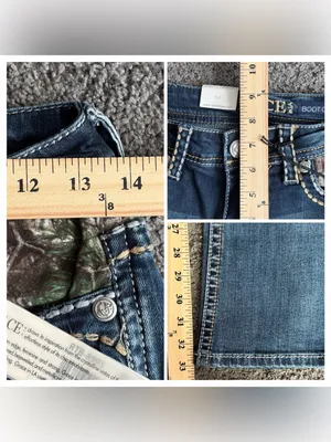 Grace in LA Camo Yoke Embellished Distressed Bootcut Jeans 2/26 NWT thumbnail 10