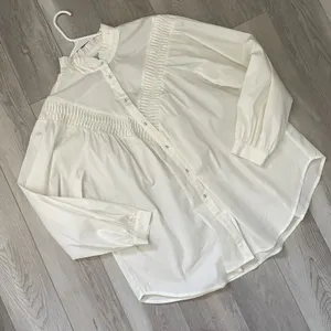 Renaissance Ruffle Buttonup Shirt cotton sheridan womens White medium victorian thumbnail 1