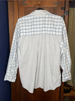 Abercrombie & Fitch Womens Oversized Button Down Shirt Medium Blue Plaid Preppy thumbnail 4