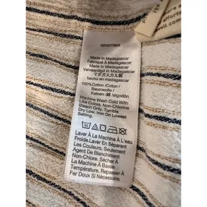 Madewell Perfect Fit Shirt Sz:M Coastal Striped Button Down crushed gauze finish thumbnail 8