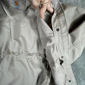 Carhartt Womens Medium Tan Ripstop Utility Field Jacket Chore Coat Beige Canvas thumbnail 9
