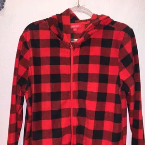 Holiday home red plaid winter matching one piece pajamas thumbnail 2