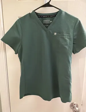 Fabletics Women's Scrub‎ Top Sz Sm Dark Green Nurse Doctor Hospital Shirt thumbnail 1