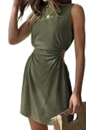 🆕 LILLUSORY Womens Summer Cutout Sleeveless Casual Sexy Mini Dresses Size M thumbnail 1