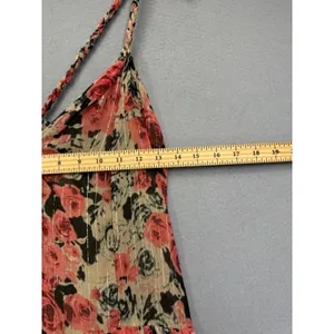 ASTR The Label Taupe Pink Floral Metallic Tiered Maxi Dress Small ACDR100834B‎ thumbnail 3