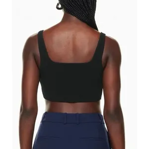 Aritzia Babaton Sculpt Knit Notch Tank Black thumbnail 3