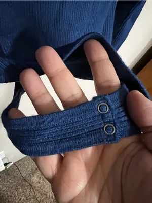 Abercrombie & Fitch‎ Luxeloft Blue Sweater Ribbed Wrap Thong Bodysuit thumbnail 7