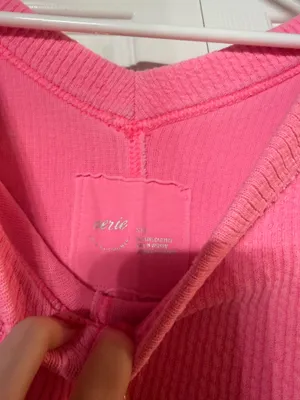 Aerie Textured Wonder V-Neck Sweatshirt thumbnail 2