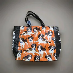 Marshalls Beagle Dog with Glasses Reusable Orange Tote All Over Dogs Canine Bag thumbnail 3