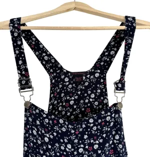 Imaginary Voyage Overalls Floral Navy Women's Size Small thumbnail 1