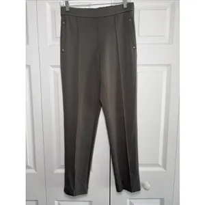 Elie Tahari Pull On Straight Leg Pants Womens Size S Gray Olive‎ Stretch Ponte thumbnail 3