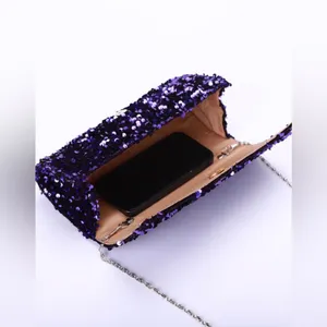 Sparkle Purple Sequins Chain Crossbody Bag thumbnail 8