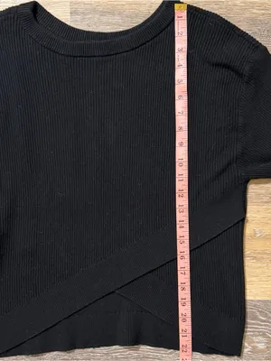 Lululemon Reversible Crossover Ribbed Wrap Sweater Black Large thumbnail 5