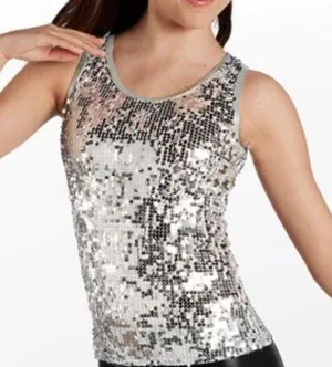 Balera Pink Sequin Tank Top Dance Costume thumbnail 3