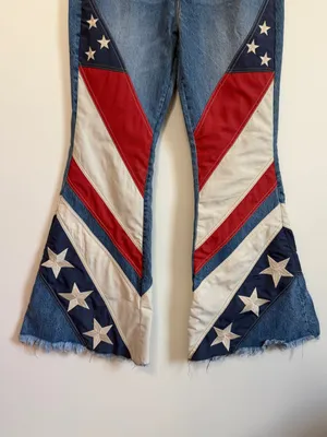 Free People Betsy USA Flare Jeans Flag RARE We the Free Size 30 Women’s NEW NWOT thumbnail 5