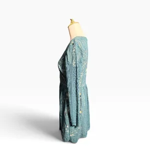 Xhilaration Green Lace Fit & Flare Cocktail Dress Long Sleeve Med coquettecore thumbnail 5