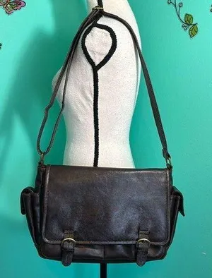 Faux leather Messenger/hand Bag Brown thumbnail 1