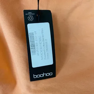 Boohoo‎ Cotton Coastal Beachy Clean Girl Ruched Bardot Maxi Dress 4 Orange thumbnail 8