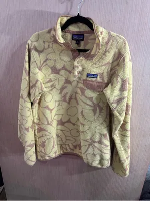 Patagonia Synchilla Yellow Floral Snap-T Fleece Pullover Size Small thumbnail 1