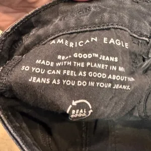 American Eagle AEO Jeans Black Distressed Skinny‎ High Rise Long Size 2 thumbnail 11