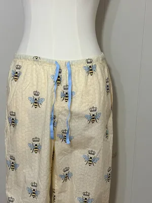 The Cat’s Pajamas Luxe Pima Queen Bee Honey Bee Pajama Set Size S thumbnail 15