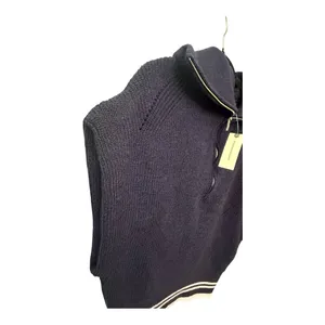 Maeve by Anthropologie Size Large Navy Blue Quarter-Zip Sweater Tee NWT thumbnail 3