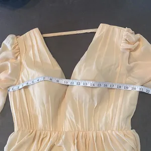 Women’s Full Length Chiffon V-Neck Zip Up Back Formal Dress Leg Split Size 14 thumbnail 10