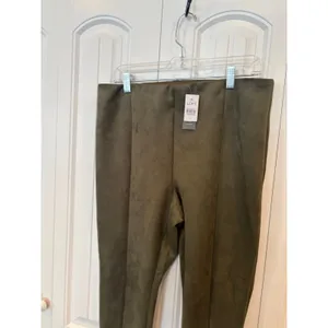 Loft‎ Olive Green Suede Leggings Size Large thumbnail 3