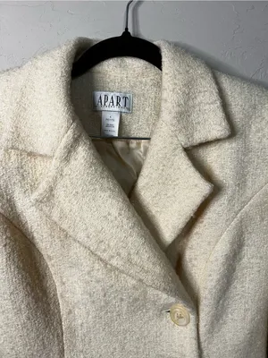 Apart Impressions Vintage Petite Butter Yellow Wool Blend Cropped Blazer Jacket thumbnail 3
