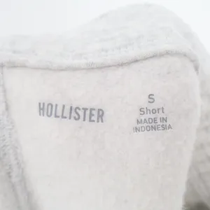 Hollister Sweatpants Womens S Short Heather Gray Fleece Lined Mid Rise Wide Leg thumbnail 3
