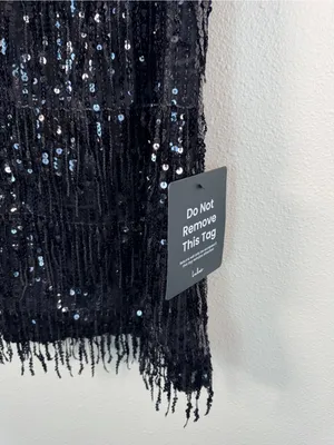 Lulus Black Sequined Mini Shift Dress Womens L Glam Party Holiday Sleeveless NWT thumbnail 8