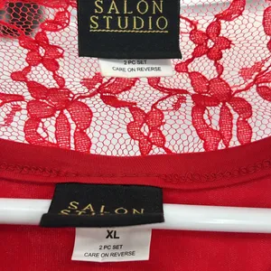 Salon Studio 2pc tank and long sleeve lace button up set red XL floral feminine thumbnail 8