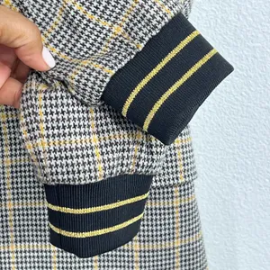 Summum Woman Amsterdam‎ Luxury Jersey Plaid Blazer Jacket Gold Stripe Cuff Small thumbnail 9