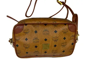 MCM Visetos Camera Cognac Coated Canvas Crossbody Bag thumbnail 1