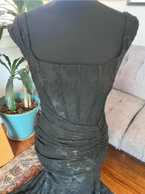 NWT Wicked AF drapped bodice gown size S Black thumbnail 3