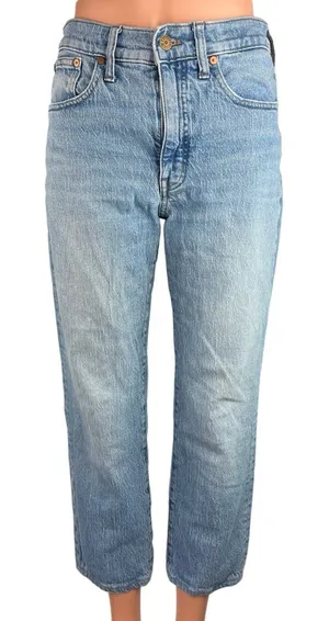 Madewell Women's Blue High Rise Straight Leg Relaxed Stretch Denim Jeans Size 24 thumbnail 1