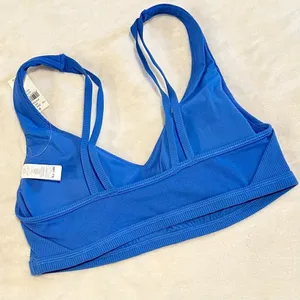 NWT Offline by Aerie Goals Blue Ribbed Padded Sports Bra - Size: Medium thumbnail 7
