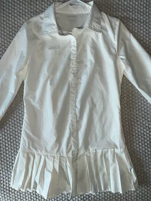 White Skirt Button Down Shirt Size M thumbnail 1