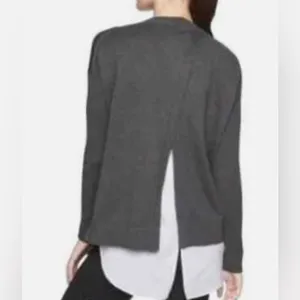 Athleta Highland Crossback Sweater Charcoal Gray Open Back Athleisure Womens S thumbnail 7