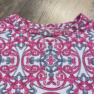 IBKUL Alice Pink Charcoal L/S Crew w Mesh Top Tee UPF50 Size XS thumbnail 3